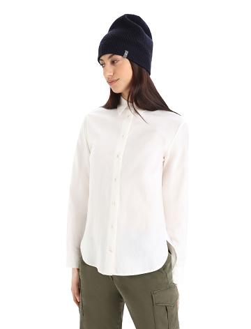 Women's Icebreaker Merino Berlin Shirt Long Sleeve Snow | CA 1307OKIR